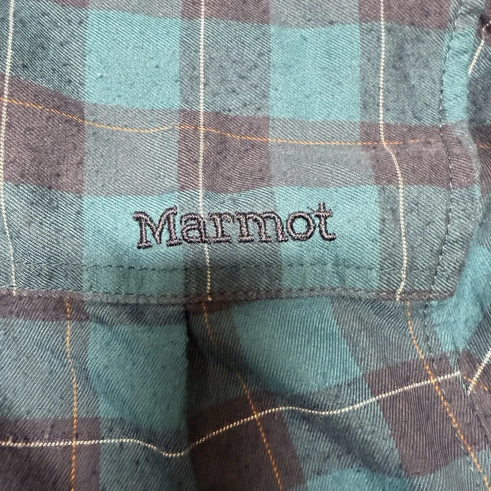 Marmot Bodega‎ Lightweight Flannel Shirt Blue Mens Large Plaid Long Sleeve